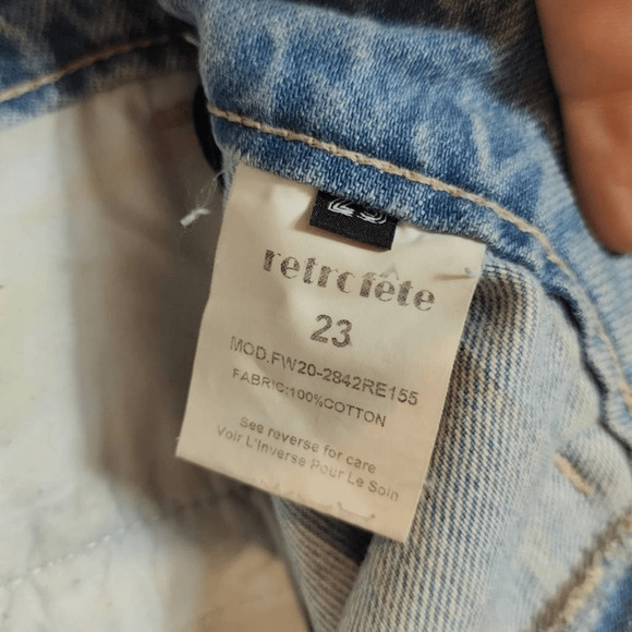 Retrofete Jeans Womens 23 Cargo High Rise Blue Denim Pockets Light Wash - Picture 10 of 13